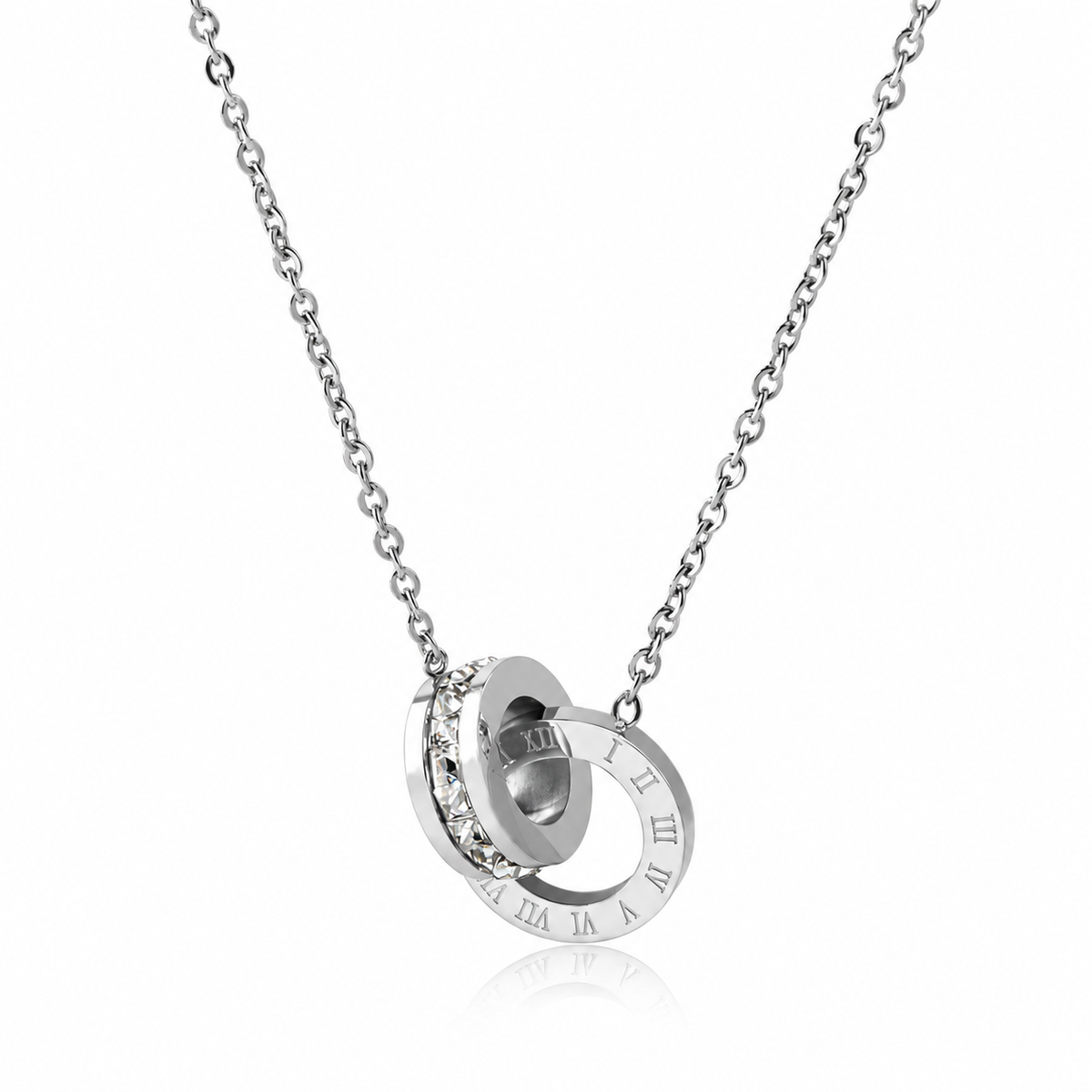 Roman Crystal Halskette – Silber