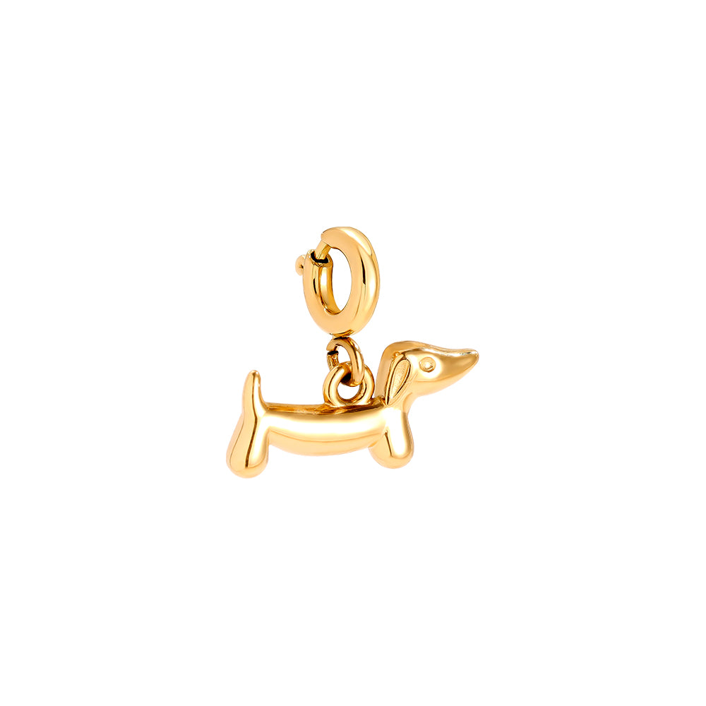 Charm - Hund im 18K Gold look
