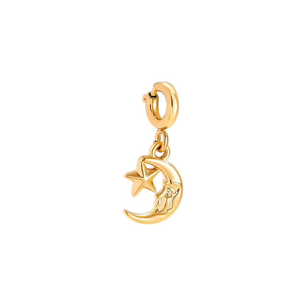 Charm - Mond & Stern im 18K Gold look