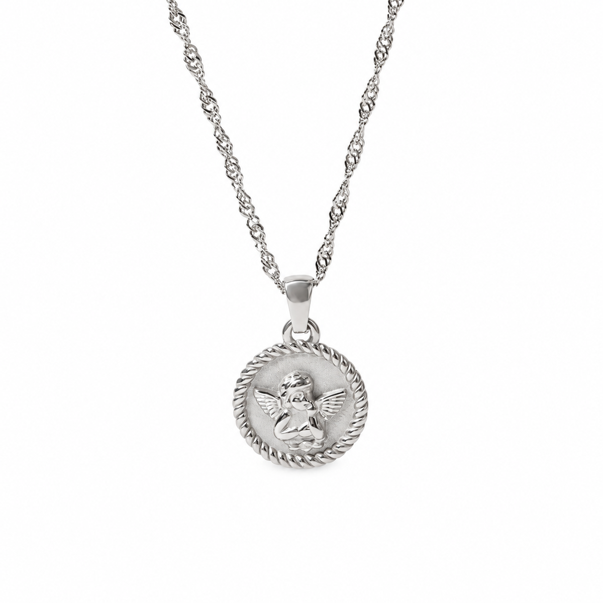 Angel Coin Halskette Silber