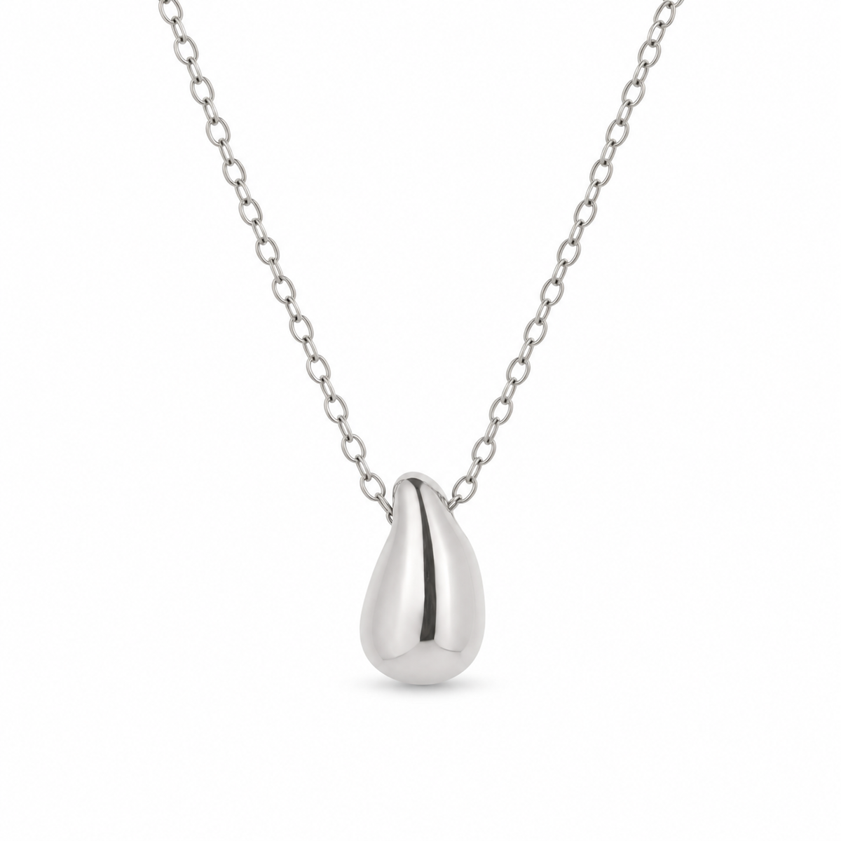 Drop Glow Halskette – Silber