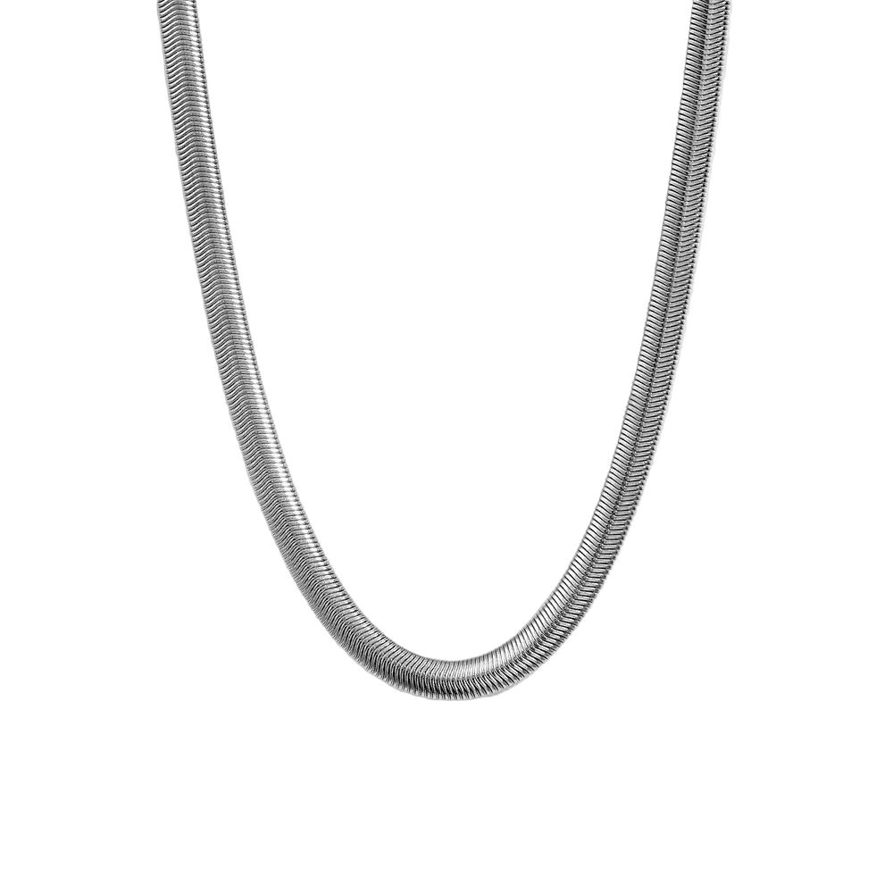 Sleek Snake Halskette – Silber