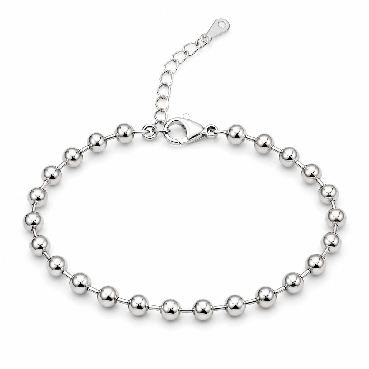 Ball Chain Armband – Silberfarben