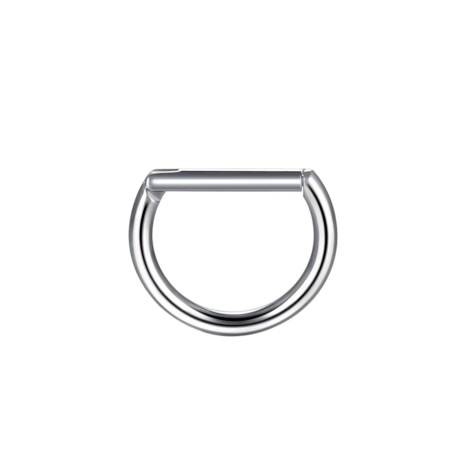 D-Shape Clicker Piercing – Silber 1,2 × 8 × 8 mm