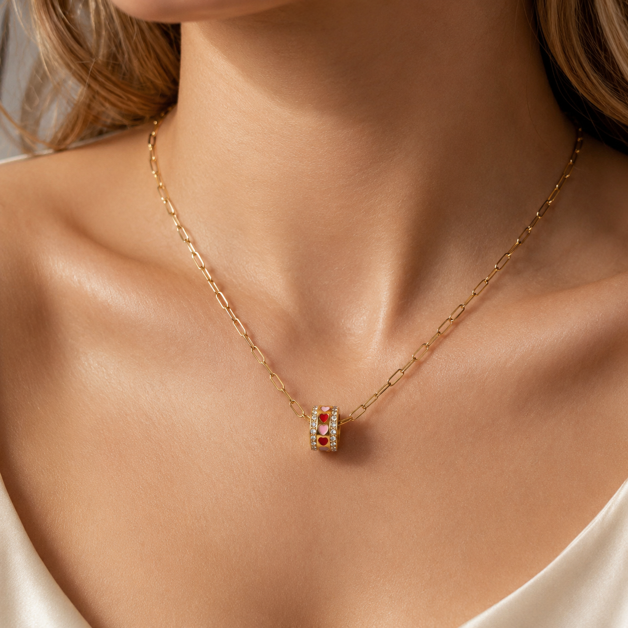 Heart Charm Halskette – 18K Vergoldung