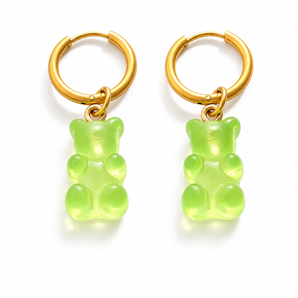 Gummy Bear Creolen – Gelb & Gold