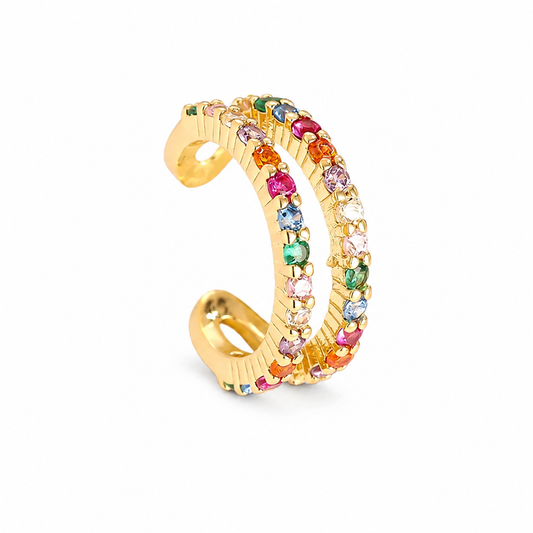Earcuff - Rainbow Spark Gold