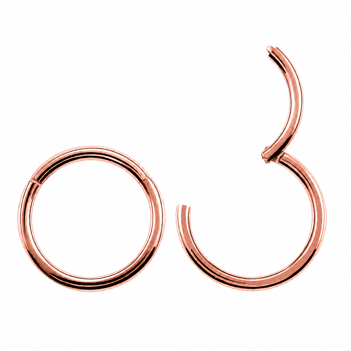 Titanium Clicker Nasenring – Roségold 0,8 × 8 mm