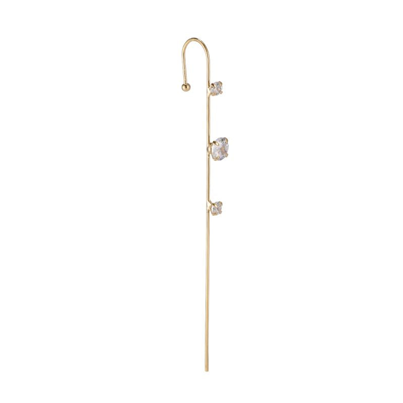 Goldener Crystal Ear Cuff mit funkelnden Stein-Details