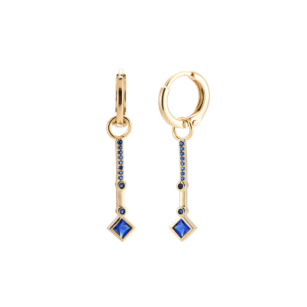 Goldene Sapphire Charm Creolen