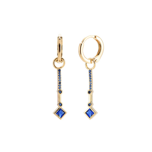 Goldene Sapphire Charm Creolen