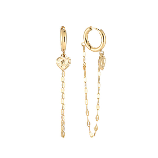 Goldene Hoop Chain Ohrringe