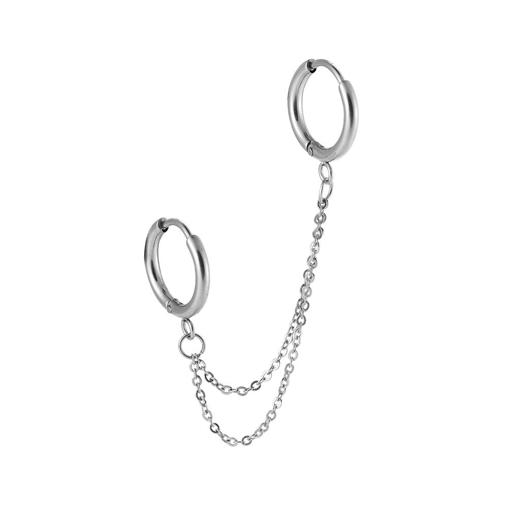 Silberne Ohrkette - Double Chain