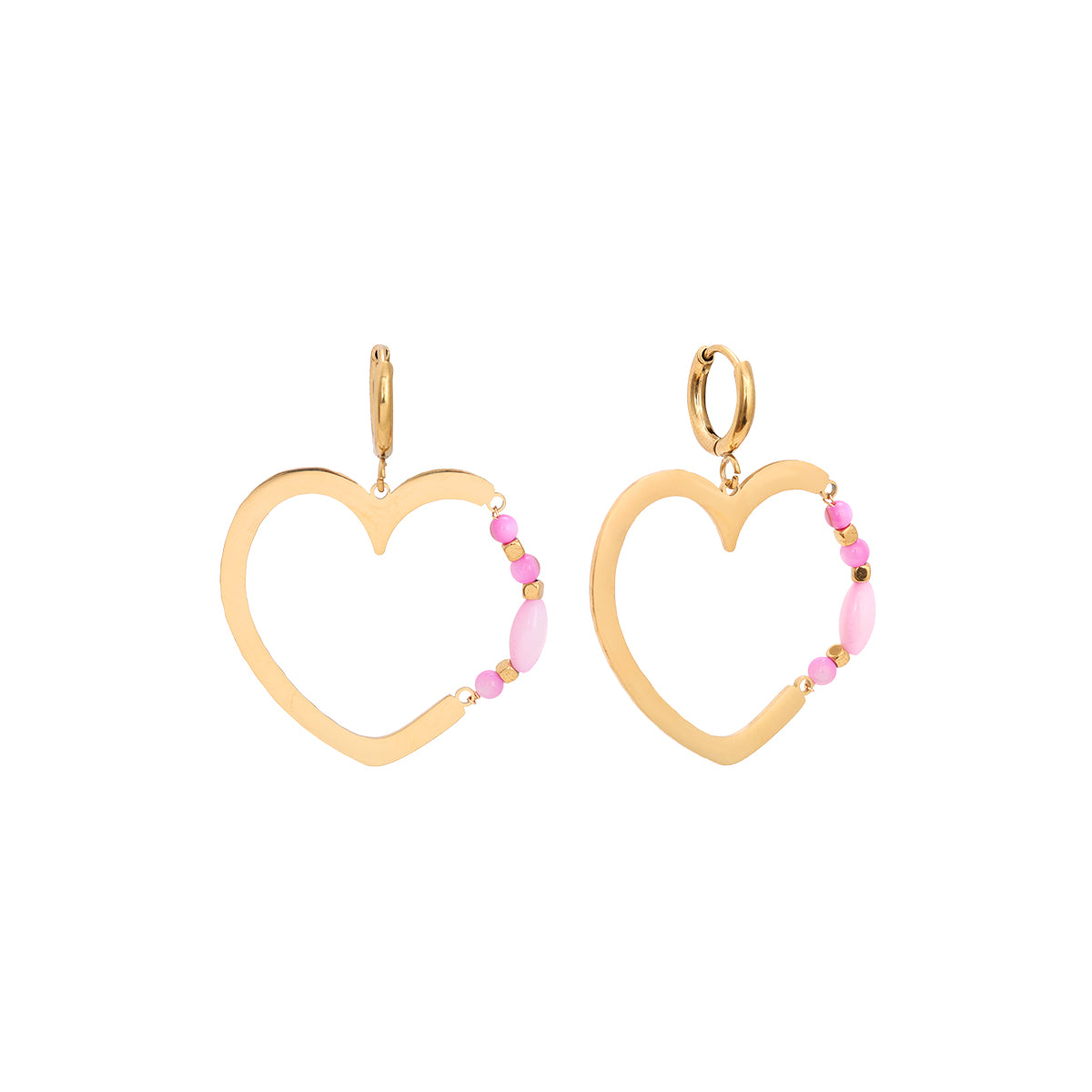 Goldene Happy Heart Ohrringe