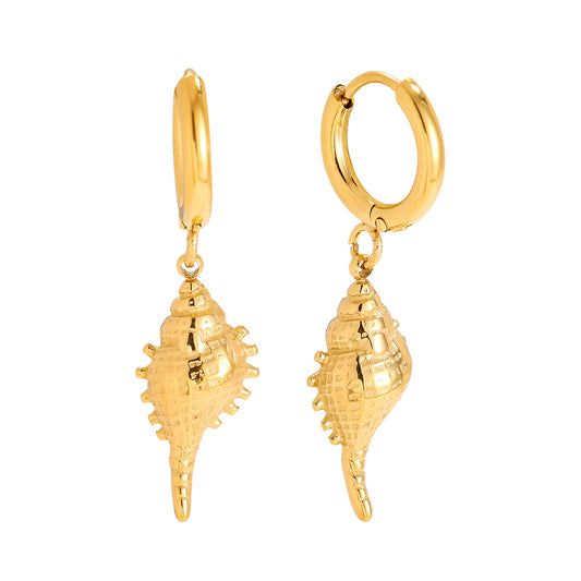 Goldene Ocean Muschel Ohrringe