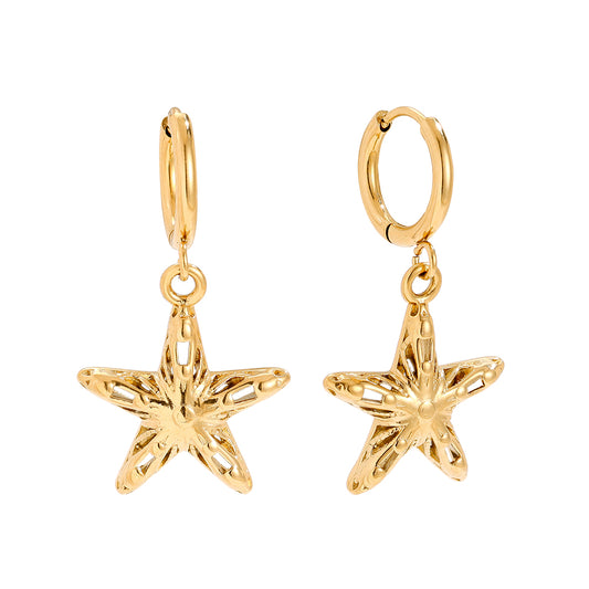 Goldene Cool Star Ohrringe