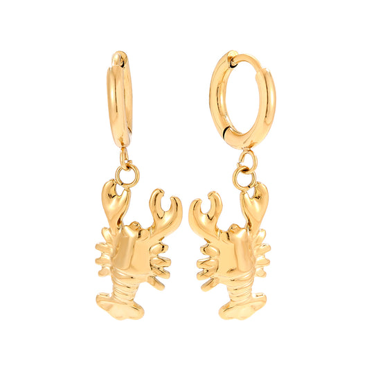 Goldene Lobster Ohrringe