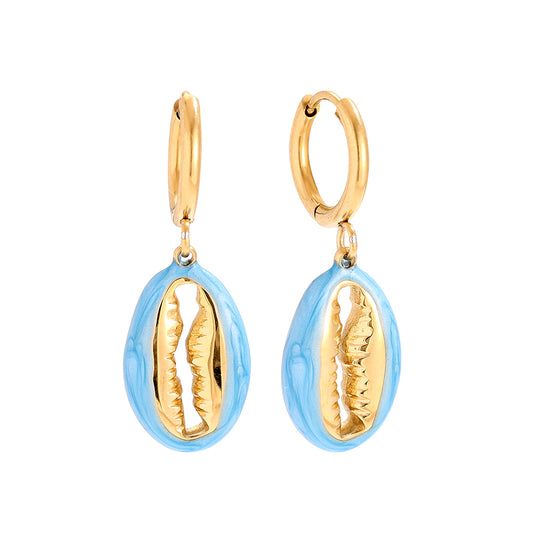 Goldene Blue Sealife Ohrringe
