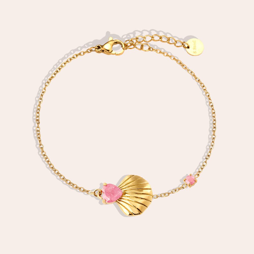 Goldene Diamond Shell Armkette – Detailansicht