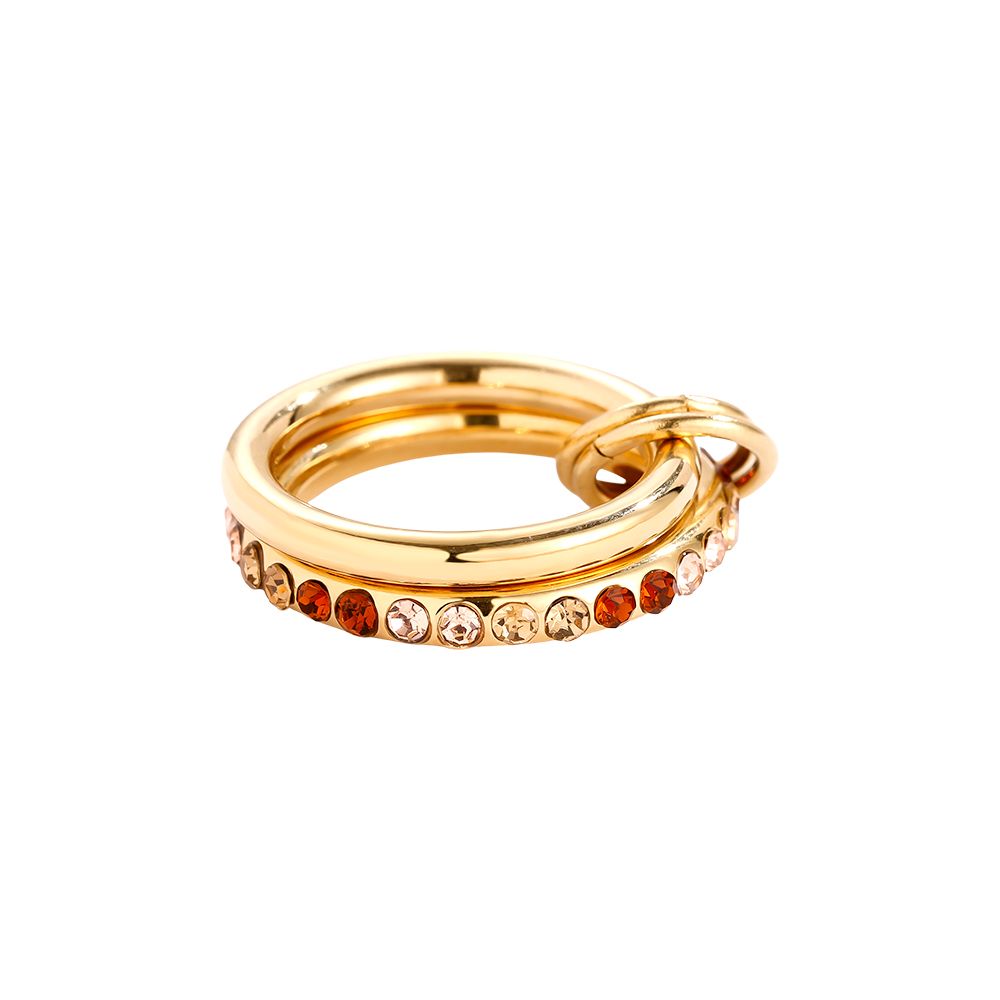 Amber Link Ring – Gold