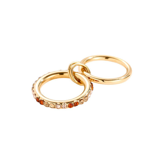 Amber Link Ring – Gold