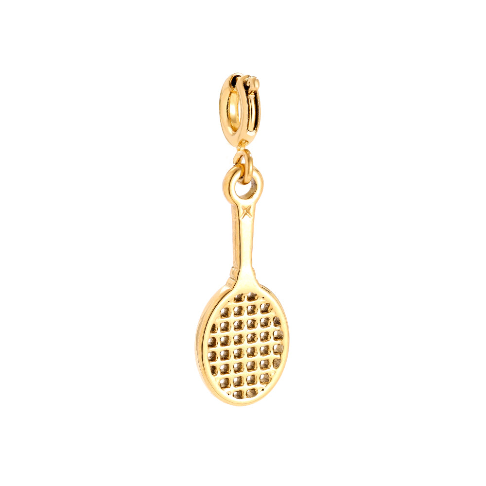 Charm - Tennisschläger im 18K Gold look