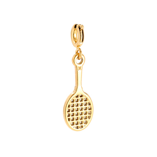 Charm - Tennisschläger im 18K Gold look