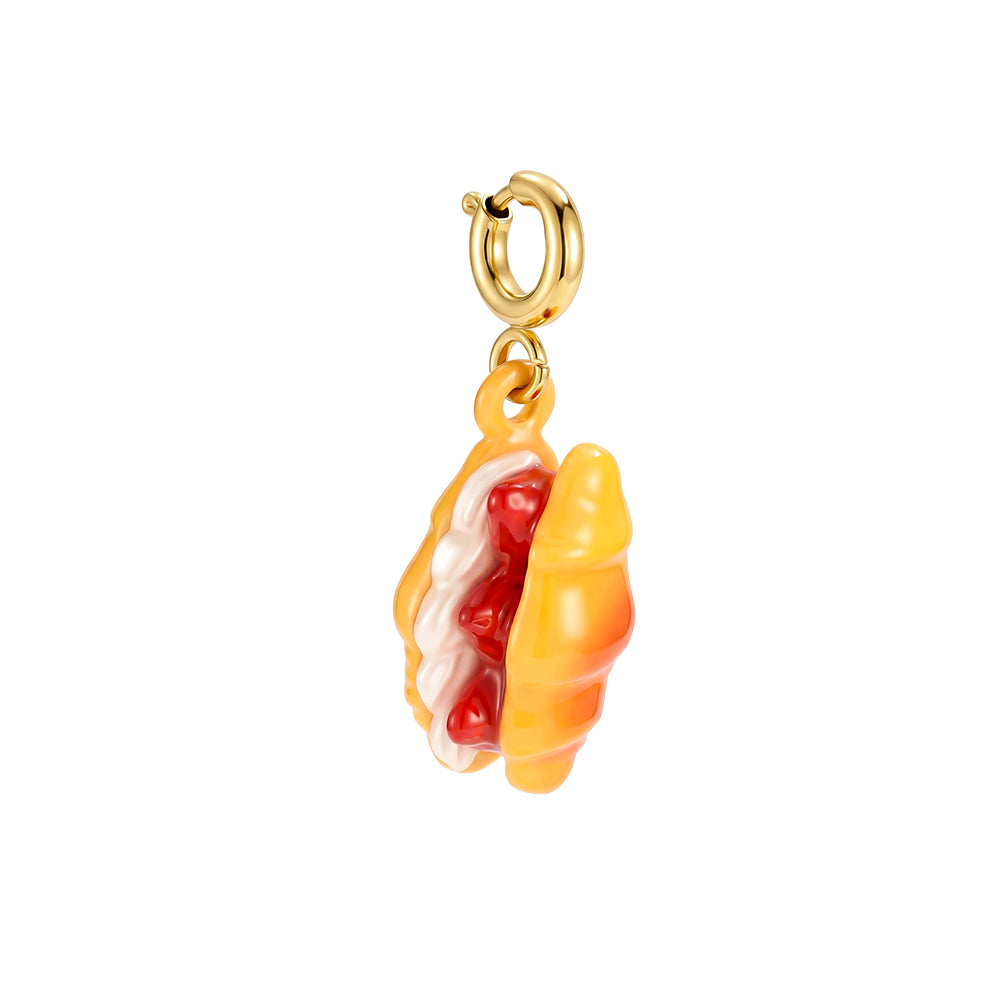 Charm - Hotdog im 18K Gold look