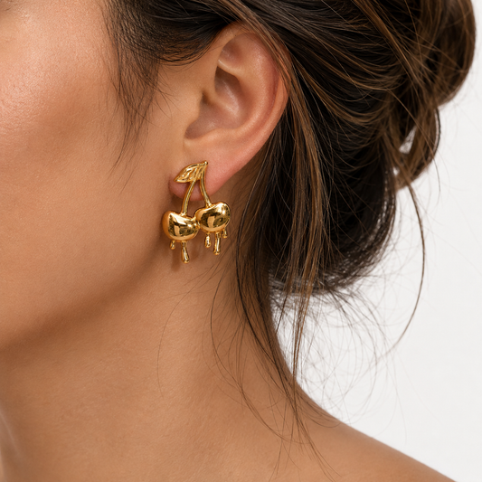 Cherry Drip Ohrringe – 18k Vergoldung