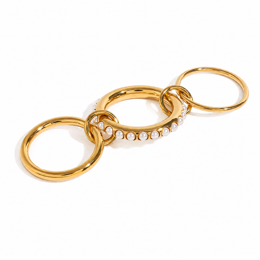 Pearl Link Ring – Gold