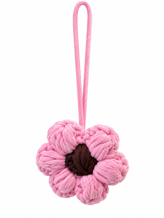 Handmade Pink Blossom Bag Charm – Rosa