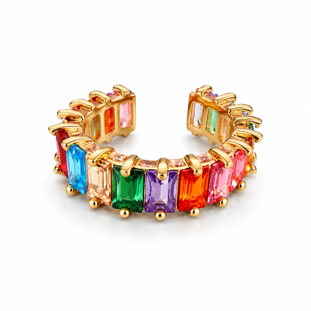 Rainbow Glow Earcuff – Gold