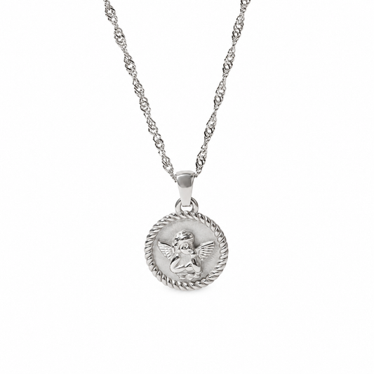 Angel Coin Halskette Silber