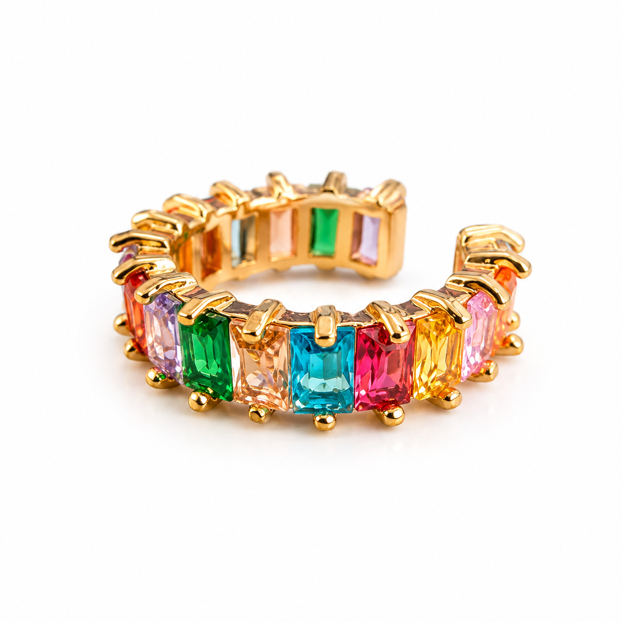 Rainbow Glow Earcuff – Gold