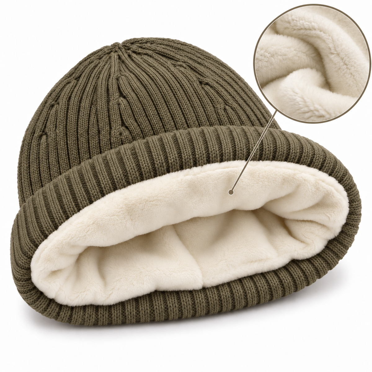 Cozy Knit Winter Beanie – Khaki