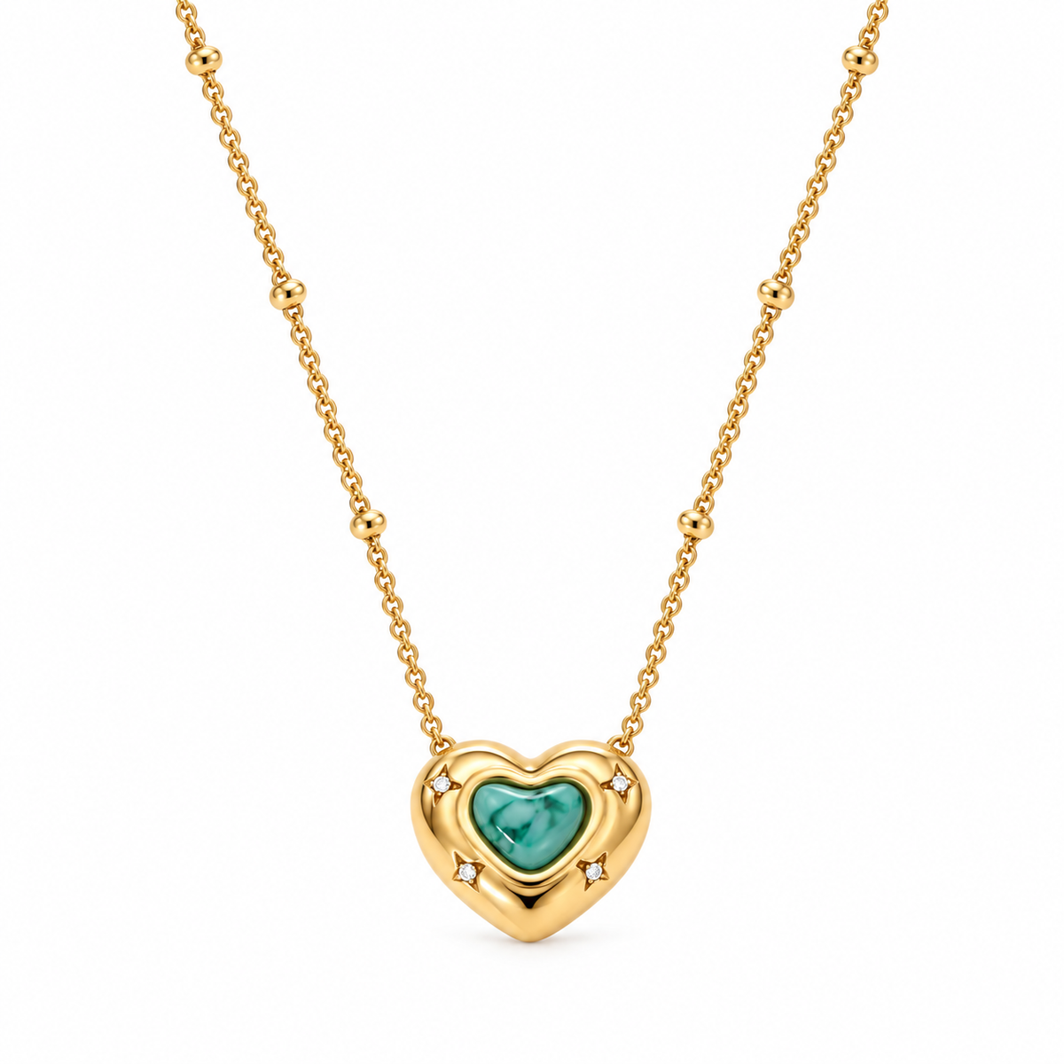 Emerald Heart Halskette - 18 Vergoldung