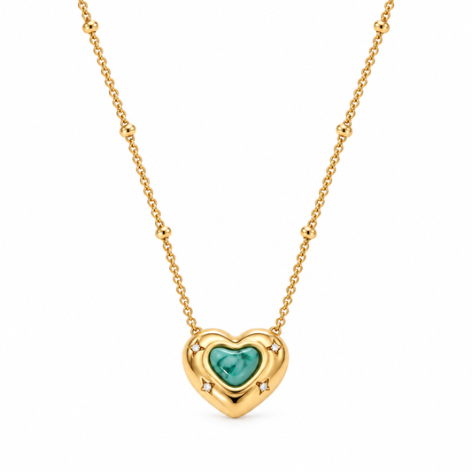 Emerald Heart Halskette - 18 Vergoldung