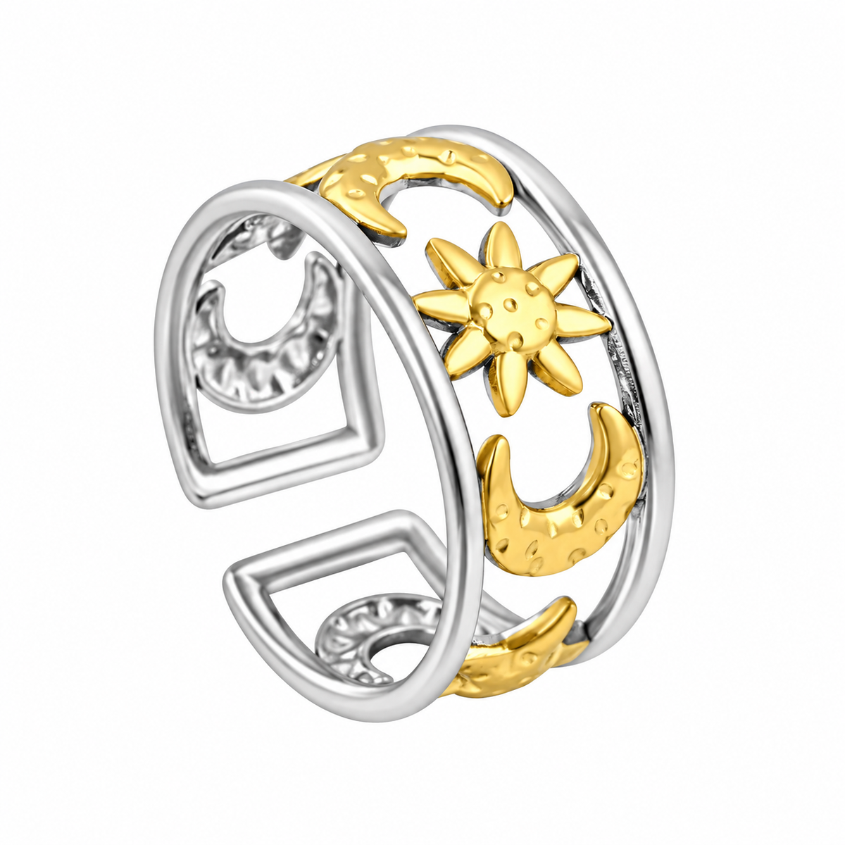 Celestial Glow Ring – Silver & Gold