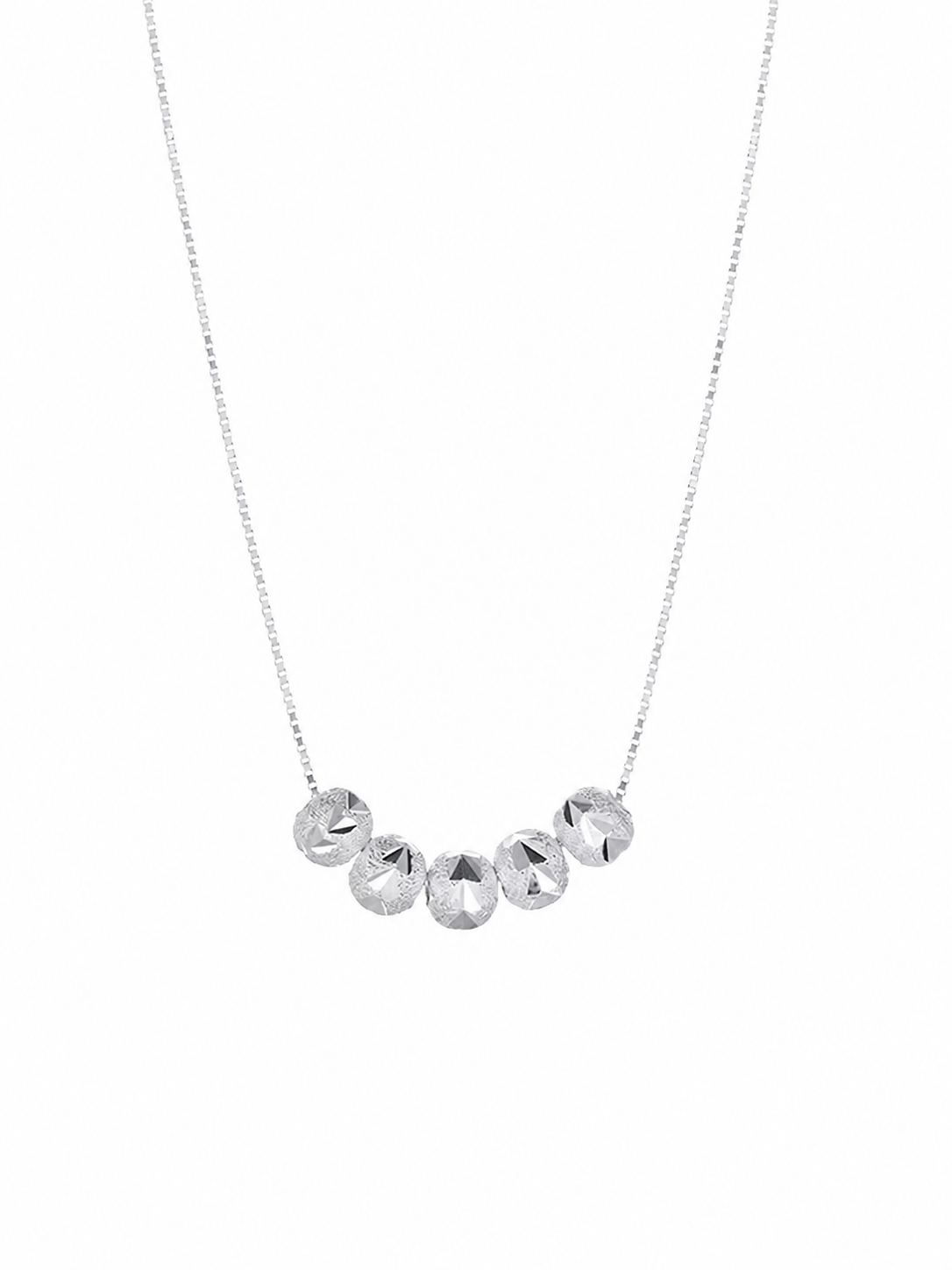 Facet Glow Halskette – Silber