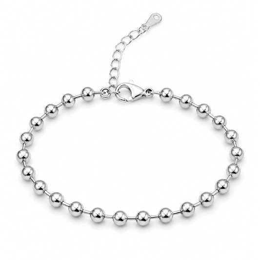 Ball Chain Armband – Silberfarben