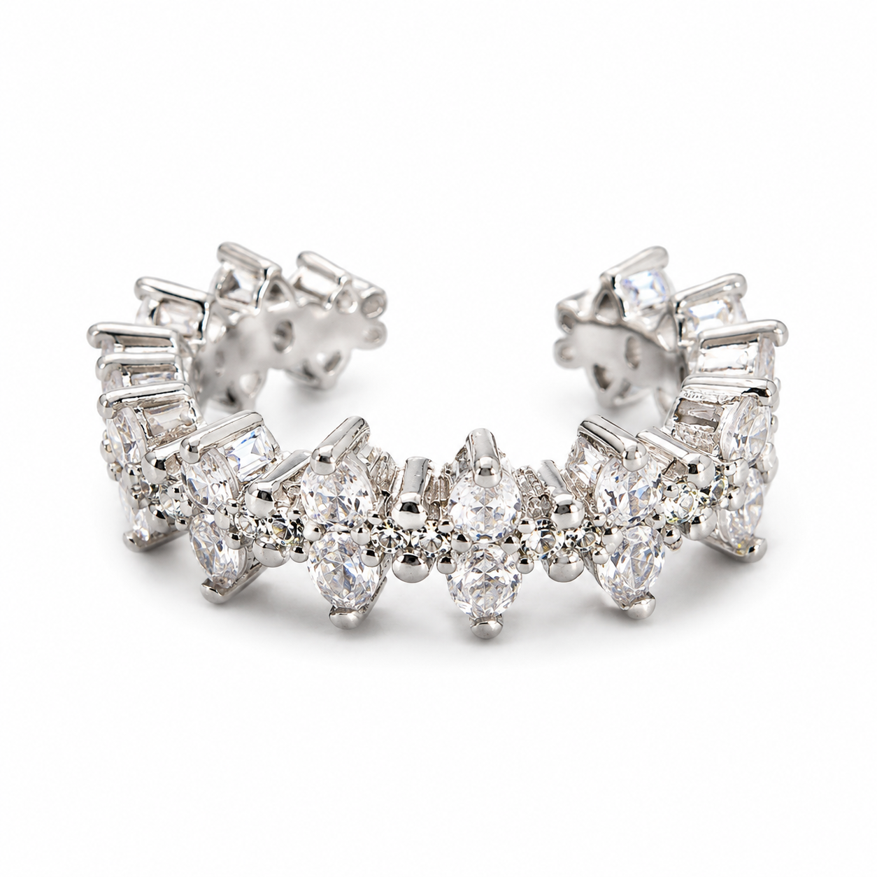 Earcuff Crystal Crown – Silber