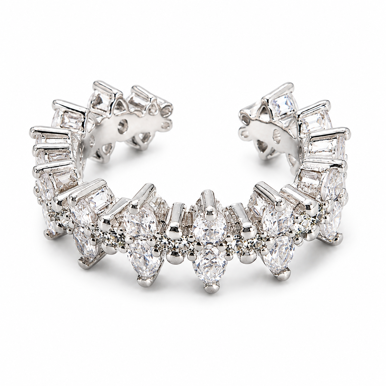 Earcuff Crystal Crown – Silber