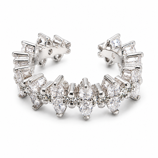 Earcuff Crystal Crown – Silber