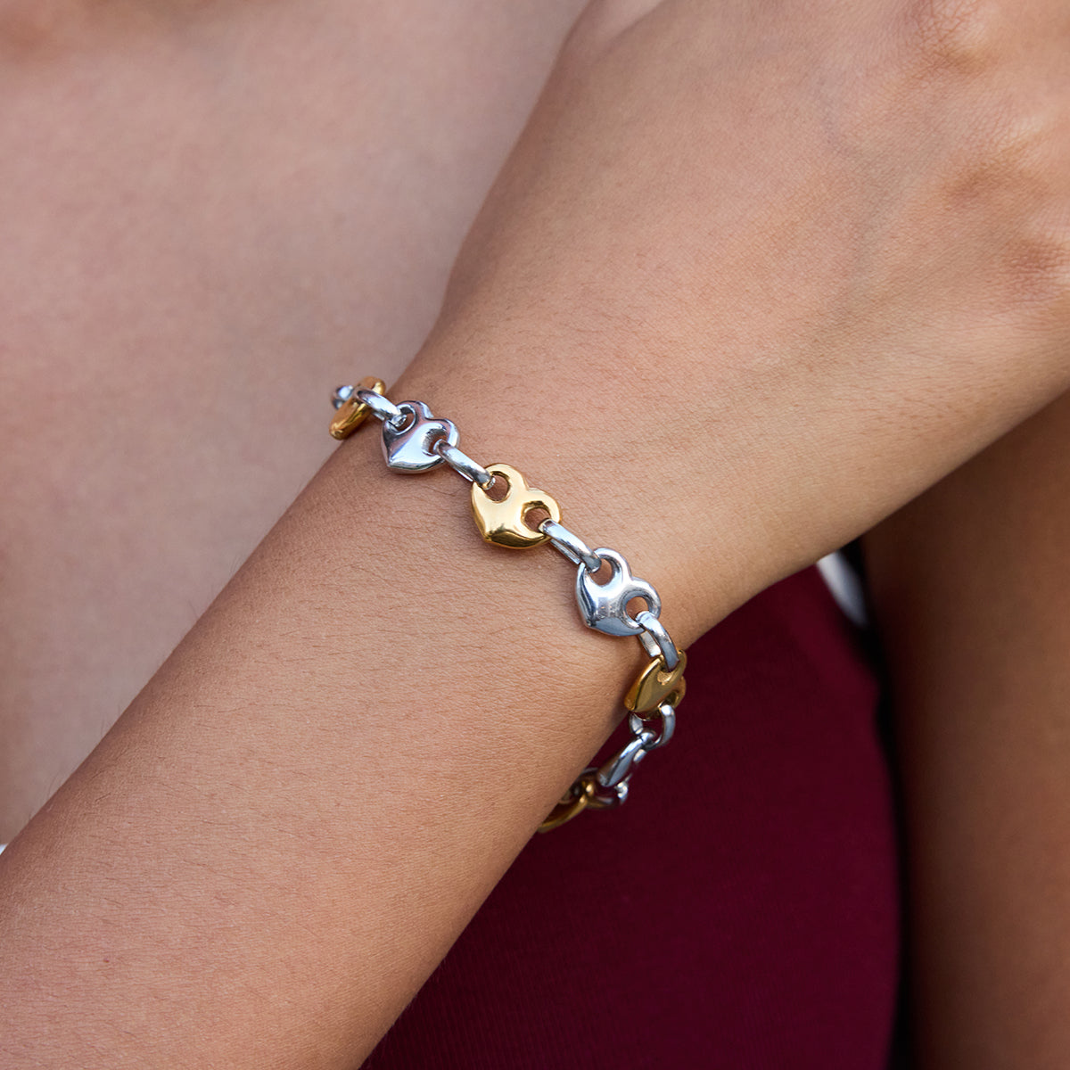 Bicolor Herz Armband