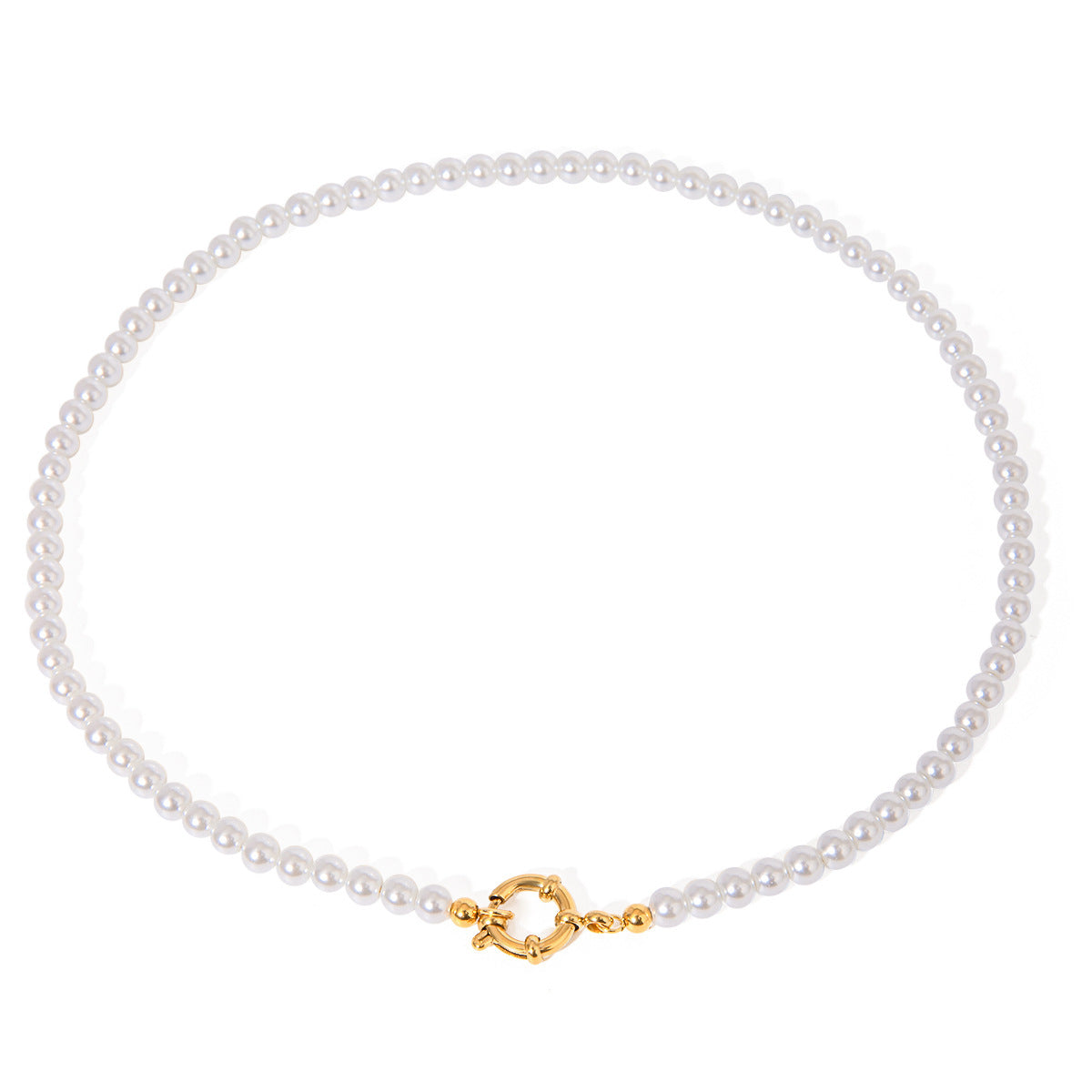 Classic Pearl Choker – Weiß & Gold