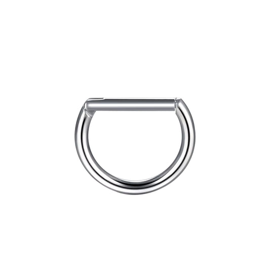 D-Shape Clicker Piercing – Silber 1,2 × 8 × 8 mm