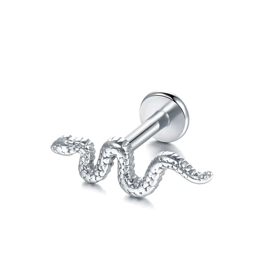 Snake Ohrpiercing - Silber
