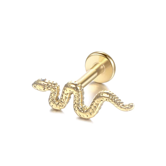 Snake Ohrpiercing – Gold 1,2 × 6 mm