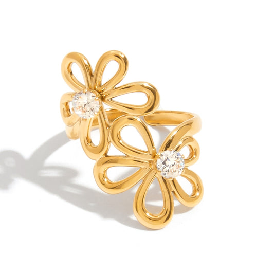 Floral Spark Ring – Gold