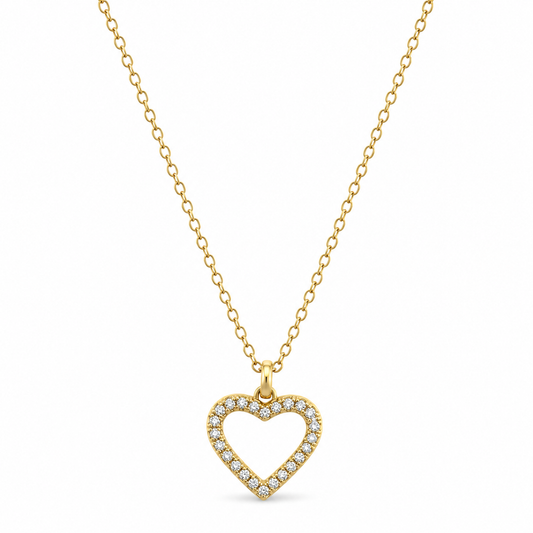 Goldene Herz Halskette mit Zirkonia – 18K Vergoldung
